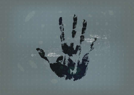 hand print with vintage backgroundのイラスト素材