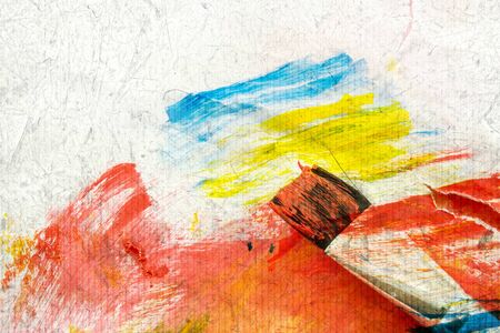 color paint background and brushの写真素材