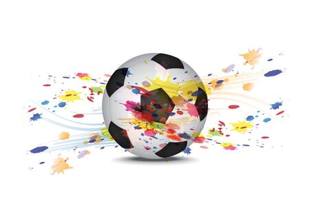 soccer ball and ink splatter background designのイラスト素材