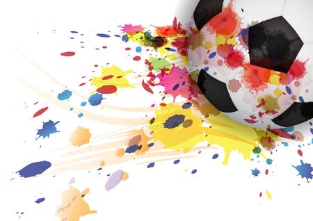 soccer ball ink splash design backgroundのイラスト素材