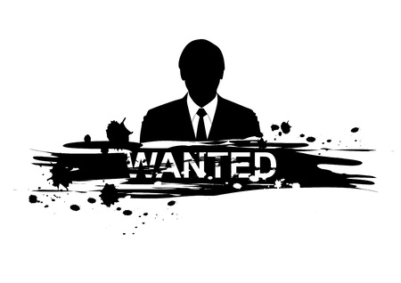 wanted design with silhouette manのイラスト素材
