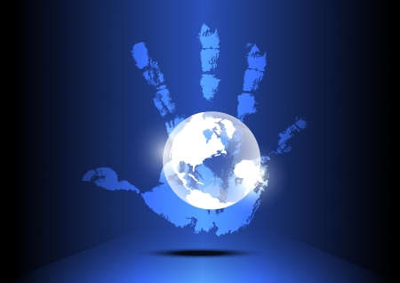 hand engulf the worldのイラスト素材