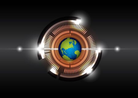 future digital technology and globeのイラスト素材