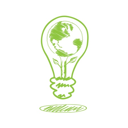 handwriting sketch earth in the lamp : ecology conceptのイラスト素材