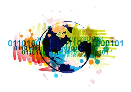 digital globe banner with art background designのイラスト素材
