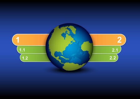 globe and menu tab designのイラスト素材