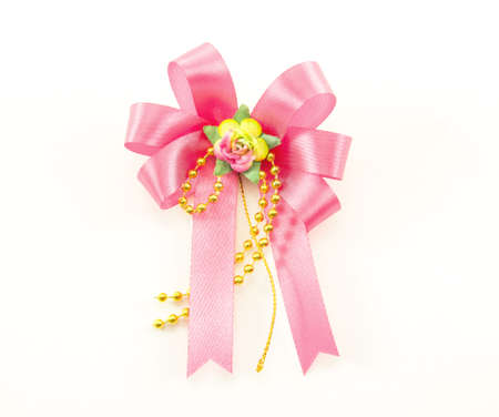 ribbon bow on white backgroundの写真素材
