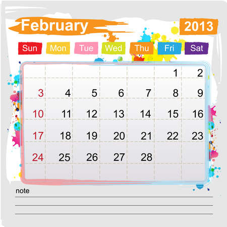 Calendar February 2013 , Abstract art styleのイラスト素材