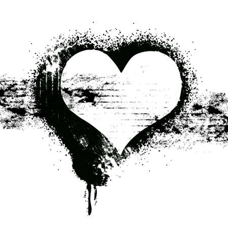 grunge heart symbol designのイラスト素材