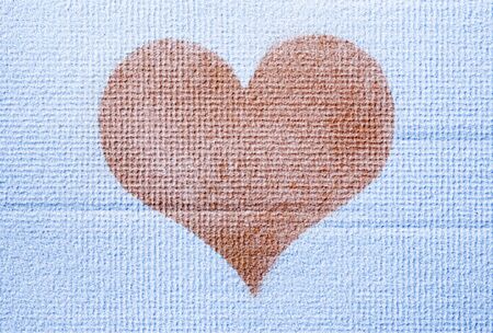 illustration heart painted on concrete texture retro style