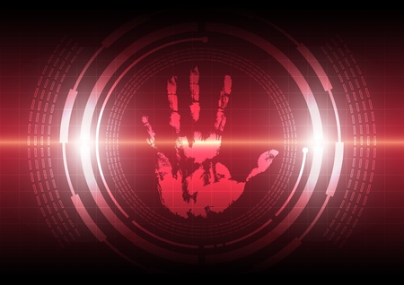 scan handprint technologyのイラスト素材