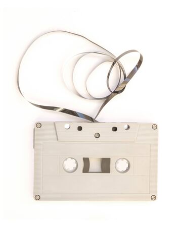 tape cassette on white backgroundの写真素材