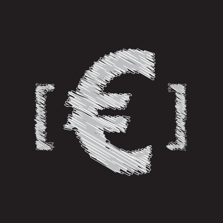 euro icon sketch designのイラスト素材