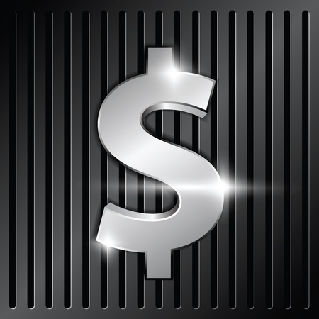 metallic dollar icon on grillのイラスト素材
