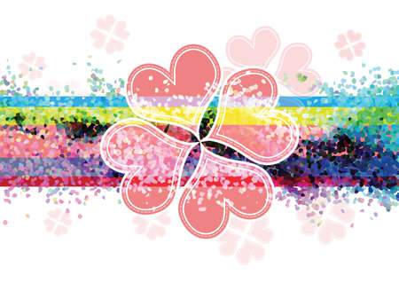 heart flower banner designのイラスト素材