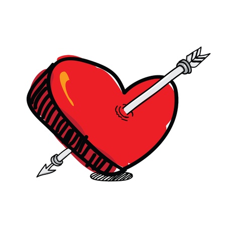 arrow pierced the heartのイラスト素材