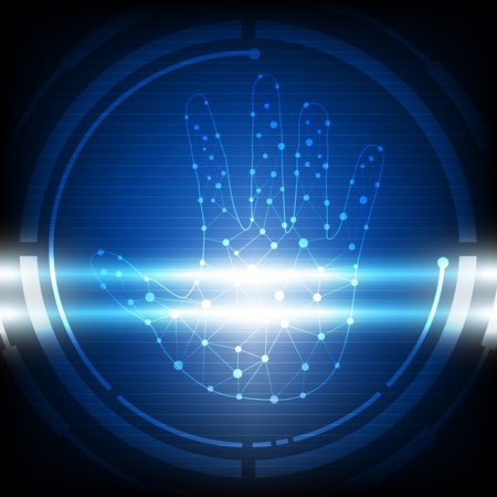 hand with electricity sparkleのイラスト素材