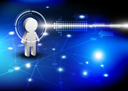 human and network backgroundのイラスト素材