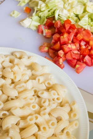 macaroni and ingredientの写真素材