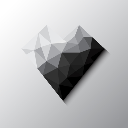 black diamond heartのイラスト素材