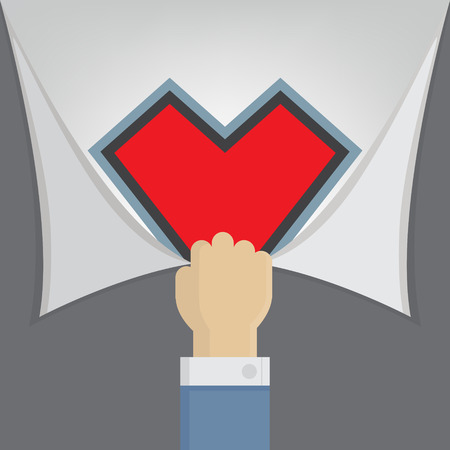 hand opening heartのイラスト素材