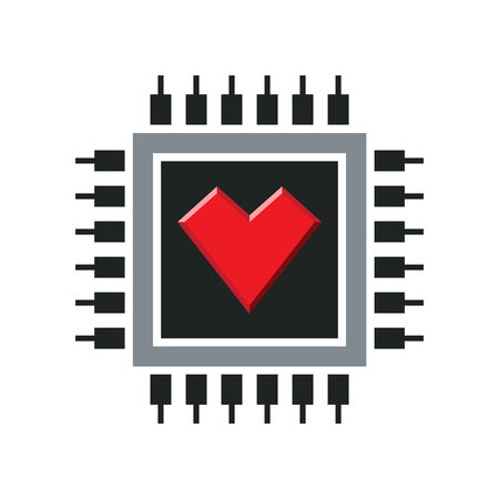 heart cpu iconのイラスト素材