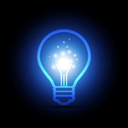 glowing light in the bulbのイラスト素材