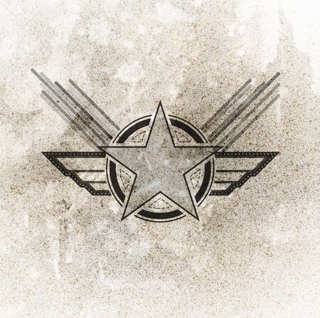 air force military symbol on grunge backgroundの写真素材