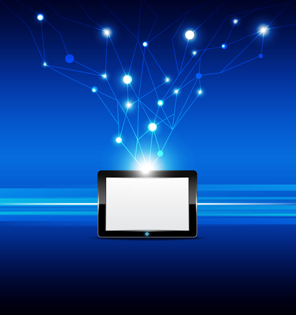 tablet computer signal technologyのイラスト素材