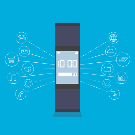 Smartwatch wearable technology device illustration.のイラスト素材