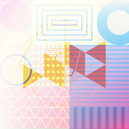 abstract background double exposure graphic, geometry vector illustrationのイラスト素材