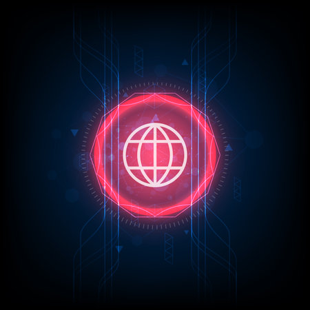 vector global technology computer network, abstract digital backgroundのイラスト素材