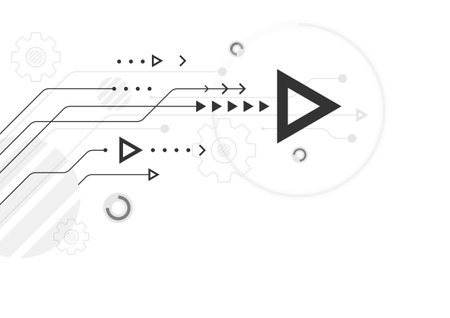 digital network arrow design, abstract internet technology background, online communication conceptのイラスト素材