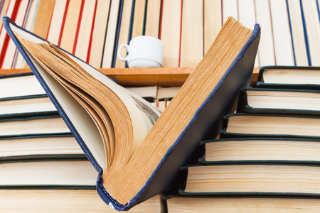 Lots of books at the libraryの写真素材