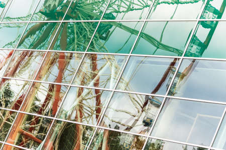 The reflection of the Ferris wheel, abstract backgroundの写真素材