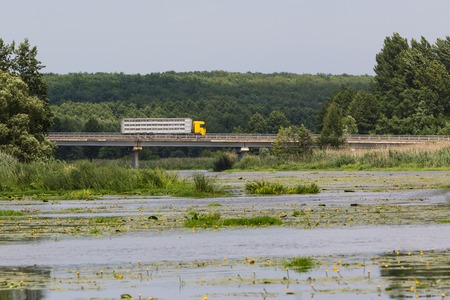Big truck on the bridge