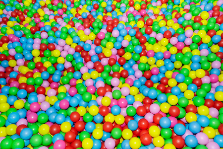 A lot of different colored ballsの写真素材
