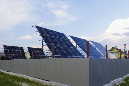 Solar panels or photovoltaic converters in a residential complex