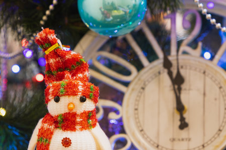 Christmas background with gifts, Christmas tree and toys. New Year holidaysの写真素材