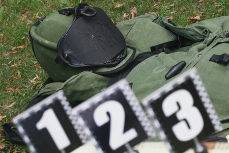 Old sapper suit, military clothing, protectionの写真素材