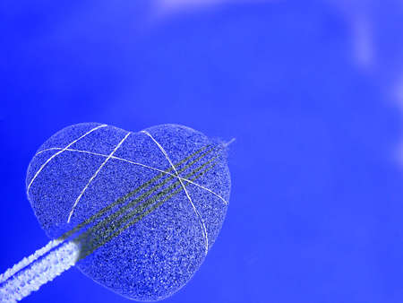 An airplane that flies by the climate heart.の写真素材