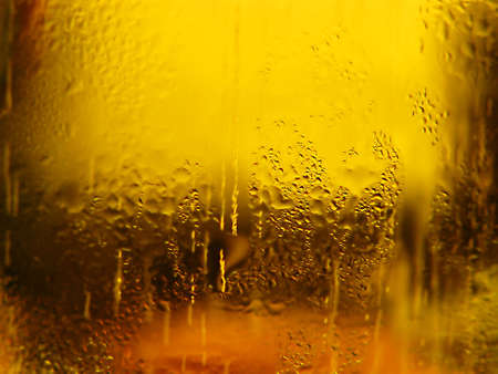 Condensation on an amber beer bottle