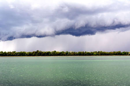 Dark clouds before the storm on the lake patrol 