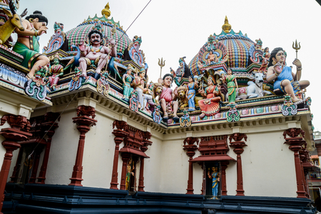 Old beautiful temple in Republic of Singaporeの写真素材