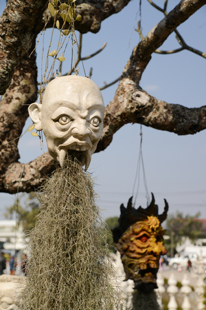 The beautiful White temple, Chiang Rai, Thailandの写真素材