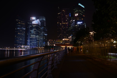 Singapore city center, night, 26.12.2013のeditorial素材