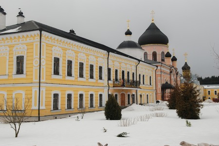 Russian monastery Davydova pustyn in the winter