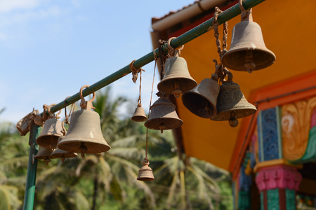 The colorful Hindu temple in Goa, India