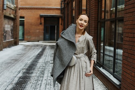 Pretty girl at walking in the city