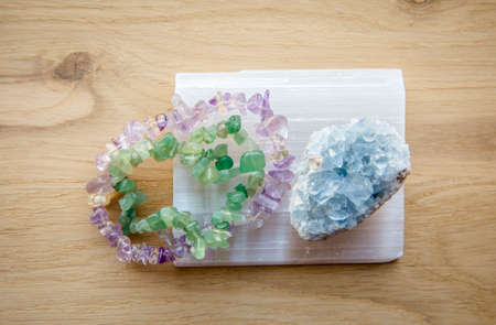 Natural Selenite crystal charging plate is used to cleansing and charging other crystals semi...